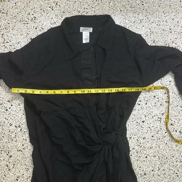 L Space black swim coverup dress wrap long sleeve m medium - Picture 4 of 5